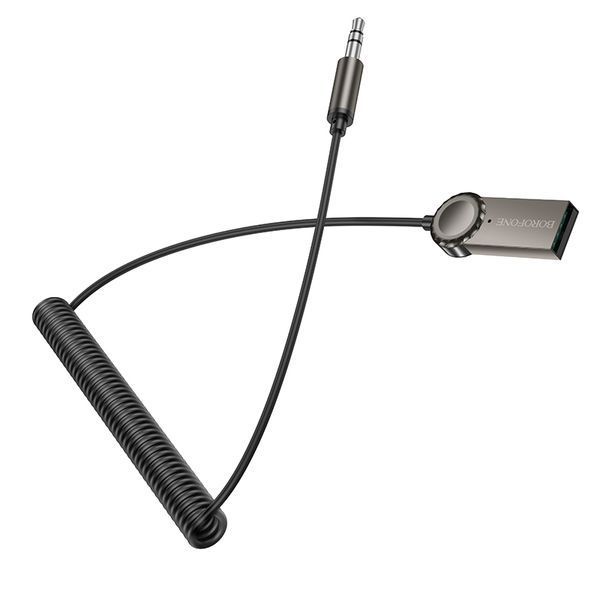 Bluetooth-ресивер BOROFONE BC56 Peaceful car AUX BT receiver with cable Metal Gray 6941991113031 фото
