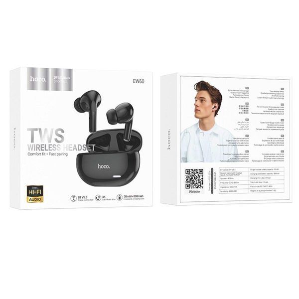 Беспроводные наушники HOCO EW60 Norman true wireless BT headset Black 656-03900 фото
