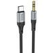 Аудиокабель HOCO UPA26 Type-C to 3.5mm male, nylon braid, 1m, Black 6942007608824 фото 1