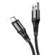 Кабель HOCO X50 USB to Micro 2.4A, 1m, nylon, aluminum connectors, Black 6931474734211 фото 3