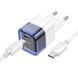 Мережевий зарядний пристрій HOCO C125A Transparent tribute single-port PD20W charger set(Type-C to Type-C) Transparent Blue 656-01355 фото 4