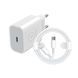Комплект заряджання для iPhone WUW T53 Type-C to Lightning 2.4A Білий 209-00263 фото 1