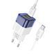 Мережевий зарядний пристрій HOCO C125A Transparent tribute single-port PD20W charger set(Type-C to Type-C) Transparent Blue 656-01355 фото 3
