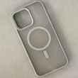 Чехол Wavy Pattern Matte Corrugated Camera Magnetic для iPhone 13 Pro Grey 214-02433 фото