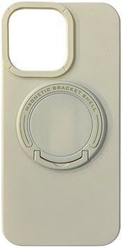 Чехол TPU Back Case Metal Stand with MagSafe для iPhone 13 White 214-02115 фото