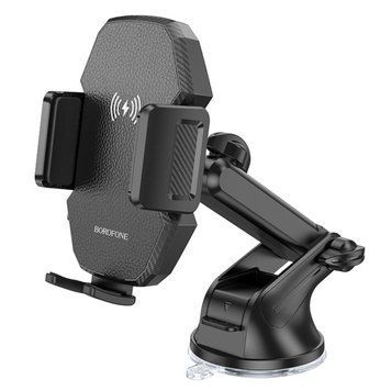 Держатель для мобильного с БЗП BOROFONE BH214 Adelante Wireless Fast Charging Car Holder(Center Console) Black 656-00530 фото
