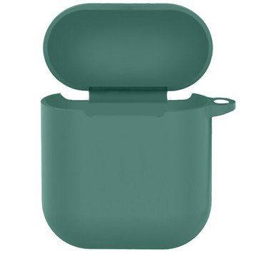 Силиконовый футляр New с карабином для наушников Airpods 1/2 Pine green 203-00254 фото