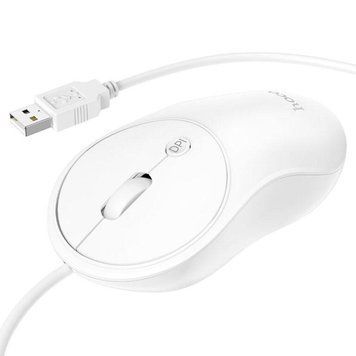 Манипулятор мышь HOCO GM13 Esteem business wired mouse White 6931474757852 фото