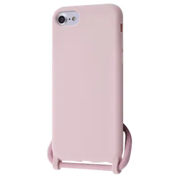 Силиконовый чехол CORD для iPhone 7/8/SE 2020 с шнурком Пудровый 208-01317 фото