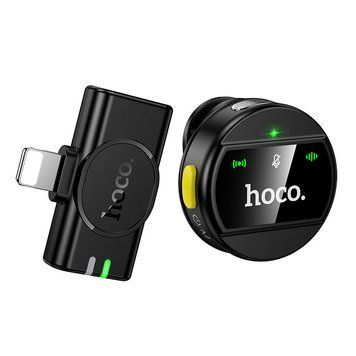 Беспроводная микрофонная система HOCO L21 Charm magnetic (Lightning) Black 6942007663137 фото