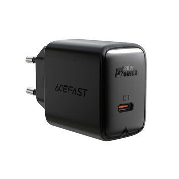 Сетевое зарядное устройство ACEFAST A1 PD20W single USB-C charger Black 6974316280033 фото