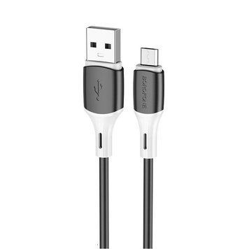 Кабель BOROFONE BX79 USB to Micro 2.4A, 1m, silicone, silicone connectors, Black 6974443384765 фото