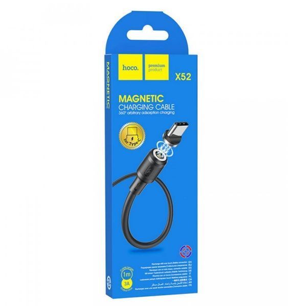 Кабель Hoco X52 з магнітним роз'ємом USB - Type-C Чорний 209-00025 фото
