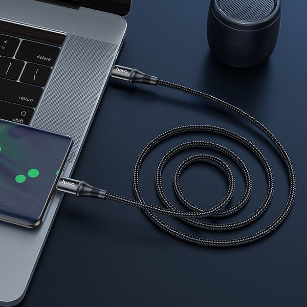Кабель HOCO X50 Type-C to Type-C Exquisito 100W charging data cable(L=2M) Black 6931474734402 фото