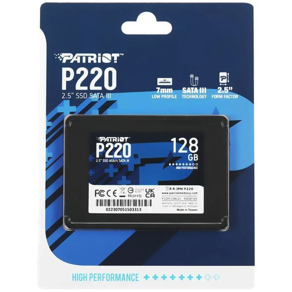 Накопичувач SSD Patriot P220 128GB 2.5" 7mm SATAIII P220S128G25 фото