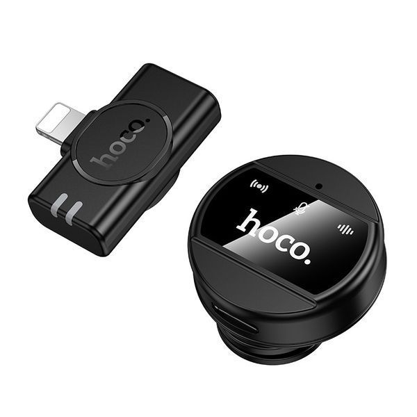 Беспроводная микрофонная система HOCO L21 Charm magnetic (Lightning) Black 6942007663137 фото