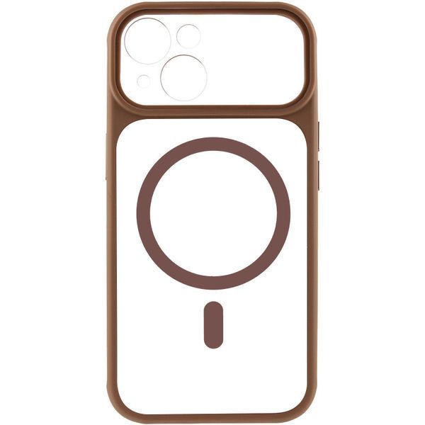 Чехол TPU+PC GETMAN Moon Clear with MagSafe для Apple iPhone 15 (6.1") Brown 656-08429 фото