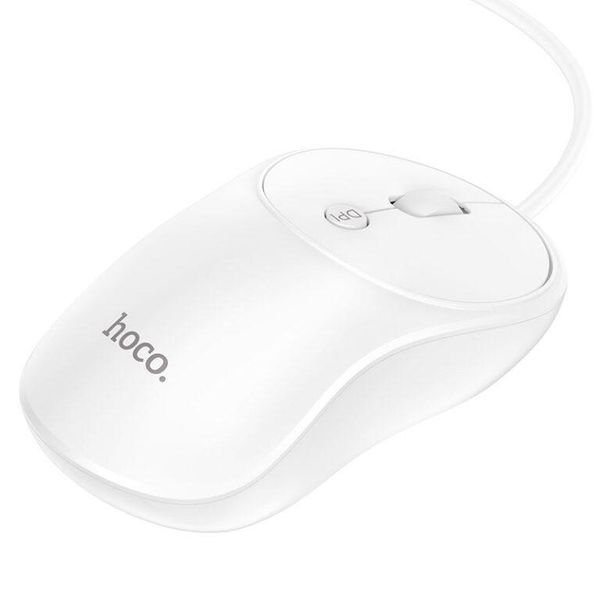 Маніпулятор миша HOCO GM13 Esteem business wired mouse White 6931474757852 фото