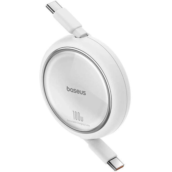 Кабель Baseus Free2Draw Mini Retractable Charging Cable Type-C to Type-C 100W 1m Moon White P10364500211-00 фото