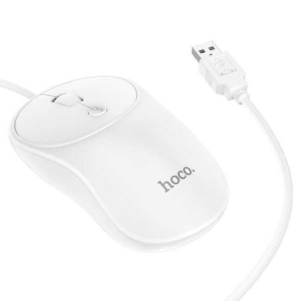 Маніпулятор миша HOCO GM13 Esteem business wired mouse White 6931474757852 фото