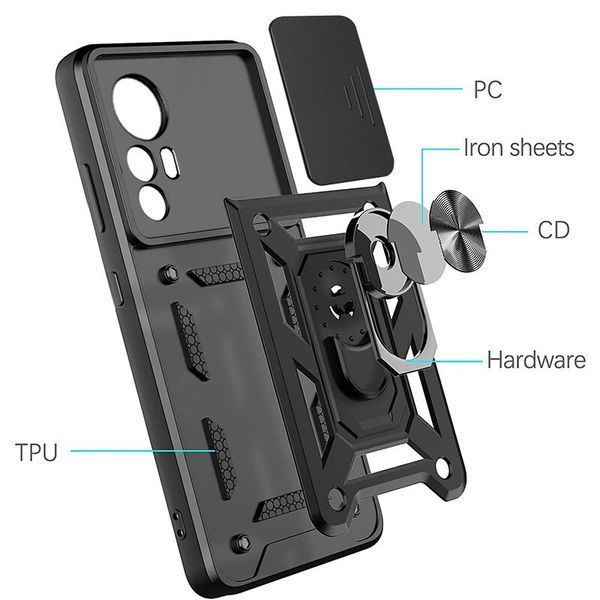 Ударостійкий чохол Camshield Serge Ring для Xiaomi 12T / 12T Pro Black 777-04554 фото