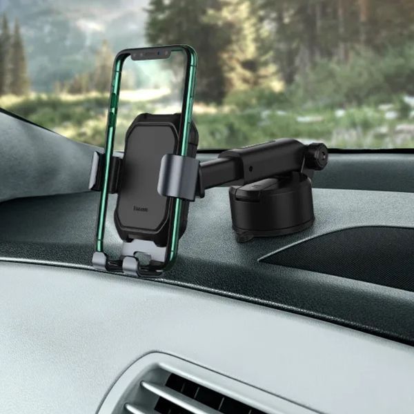 Автотримач для телефона Baseus Tank gravity car mount holder with suction base Tarnish Black SUYL-TK01 фото