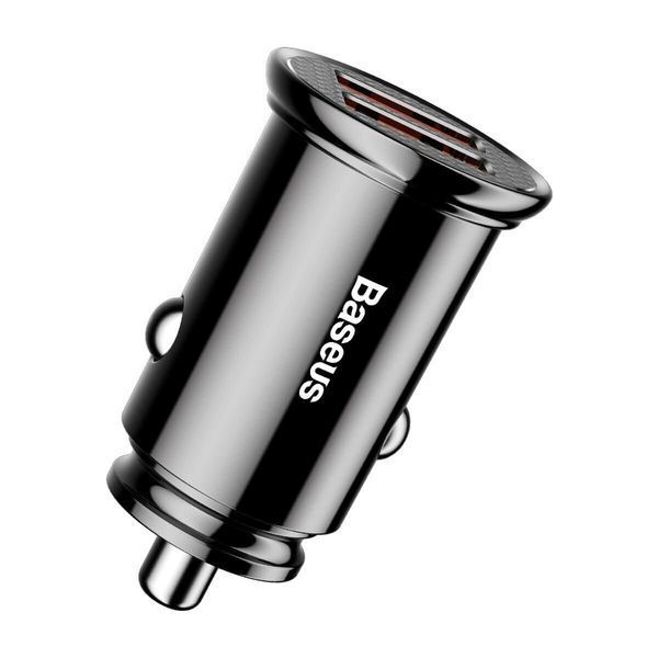 Автомобільний зарядний пристрій Baseus Circular Plastic А+А 30W Black 656-00372 фото