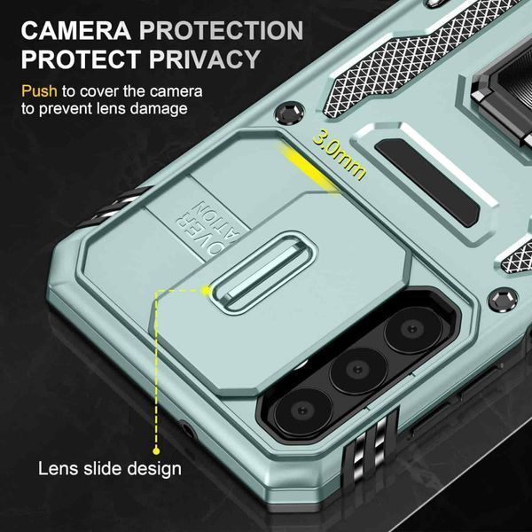Ударостійкий чохол Camshield Army Ring для Samsung Galaxy A13 4G / A04s Light Green 777-05118 фото