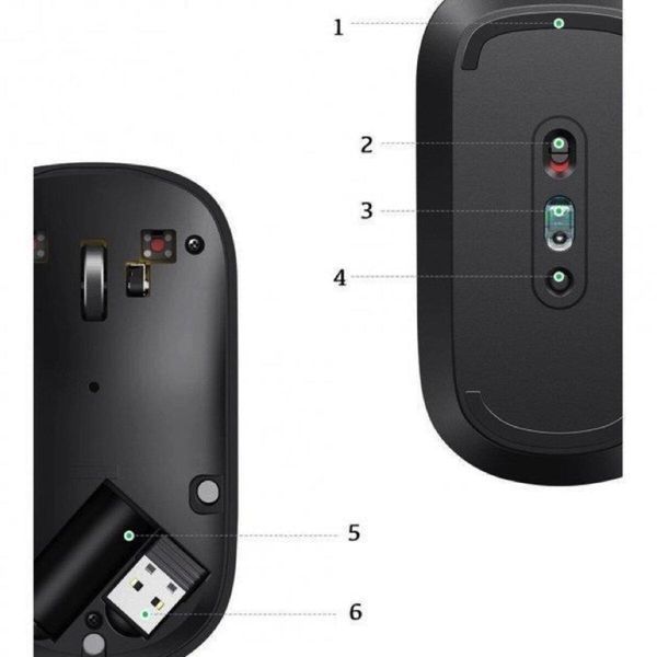 Манипулятор мыши UGREEN MU001 Portable Wireless Mouse (Black) 656-03231 фото