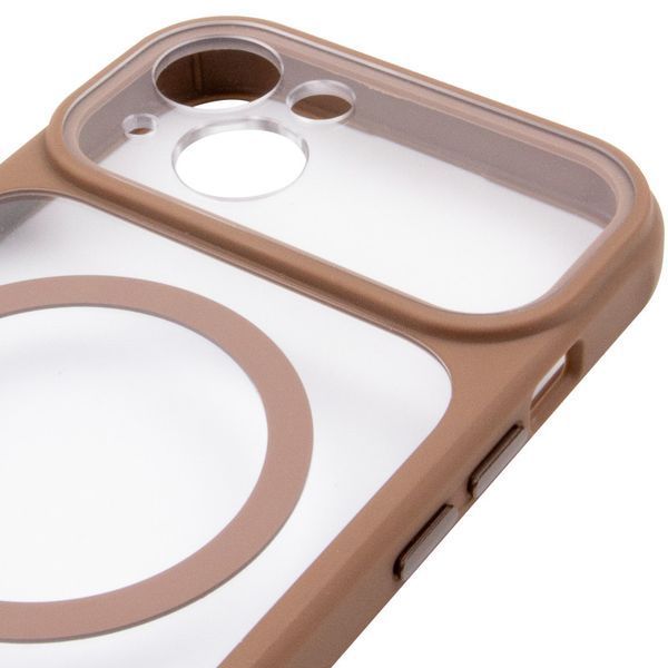 Чехол TPU+PC GETMAN Moon Clear with MagSafe для Apple iPhone 15 (6.1") Brown 656-08429 фото