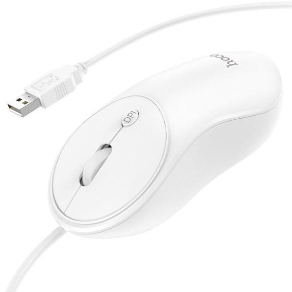 Маніпулятор миша HOCO GM13 Esteem business wired mouse White 6931474757852 фото