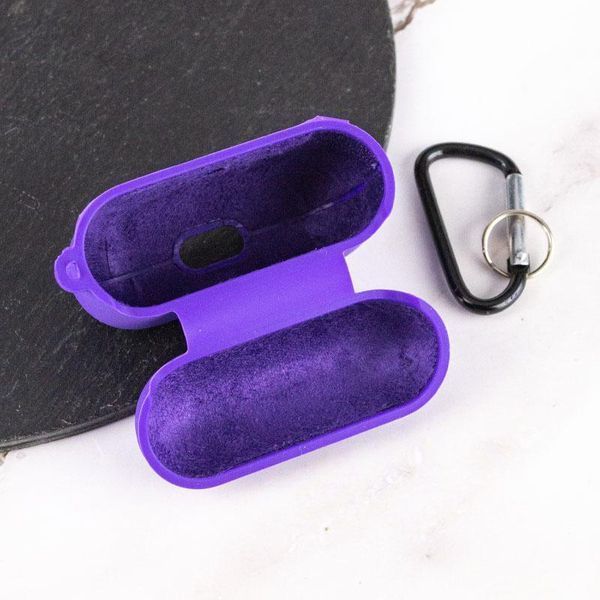 Силиконовый футляр с микрофиброй для наушников Airpods Pro 3 Ultra Violet 656-08103 фото
