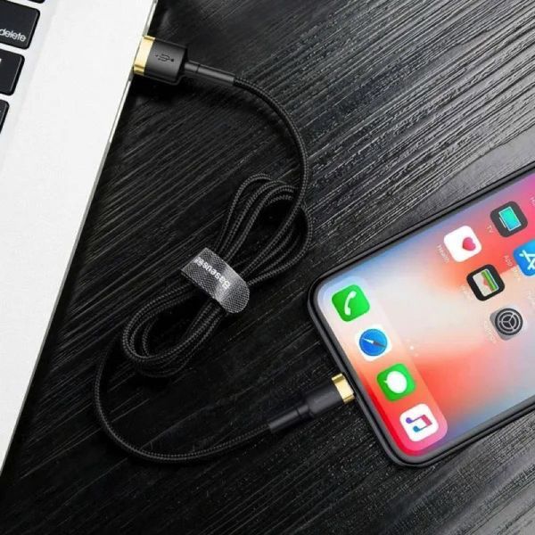 Кабель Baseus Cafule Cable USB For Lightning 1.5A 2m Gold+Black CALKLF-CV1 фото