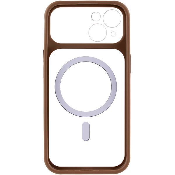 Чехол TPU+PC GETMAN Moon Clear with MagSafe для Apple iPhone 15 (6.1") Brown 656-08429 фото