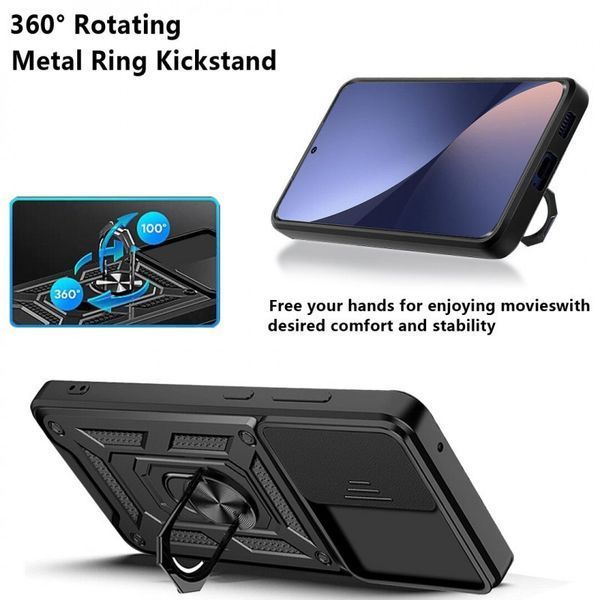 Ударостійкий чохол Camshield Serge Ring для Xiaomi 12T / 12T Pro Black 777-04554 фото