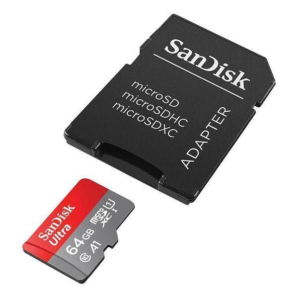Карта памяти microSDXC (UHS-1) SanDisk Ultra 64Gb class 10 A1 (140Mb/s) (adapter SD) SDSQUAB-064G-GN6MA фото