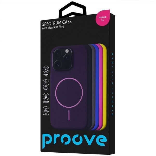 Чехол Proove Spectrum Case with Magnetic Ring iPhone 16 Grape Purple 656-05321 фото