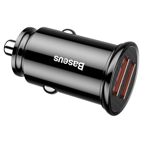 Автомобільний зарядний пристрій Baseus Circular Plastic А+А 30W Black 656-00372 фото