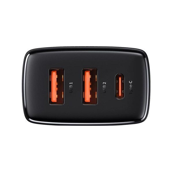 Мережевий зарядний пристрій Baseus Compact Quick Charger 2U+C 30W EU Black 656-01290 фото