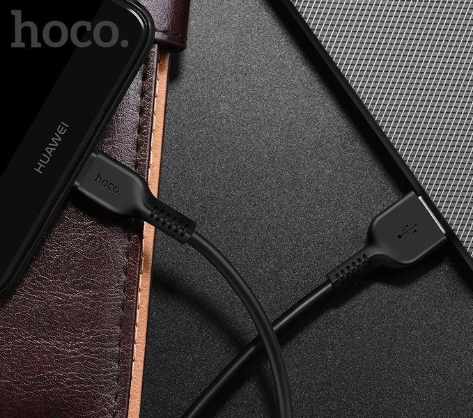 Кабель HOCO X20 USB to Type-C 3A, 2m, PVC, TPE connectors, Black 6957531068907 фото