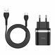 Мережевий зарядний пристрій HOCO C12Q Smart QC3.0 charger set(Type-C) 18W Black 656-01356 фото 2