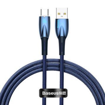 Дата кабель Baseus Glimmer Series Fast Charging Data Cable USB to Type-C 100W 1m (CADH00040) Blue ILSO-00000068700-3 фото