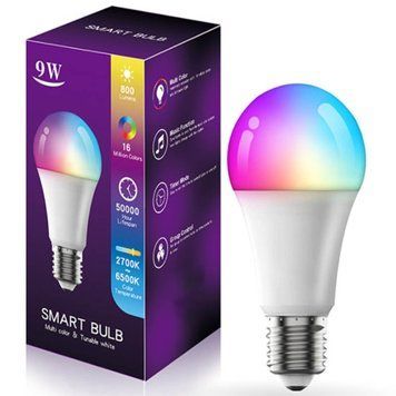 Светодиодная RGB лампочка Smart bulb light 1 with Bluetooth E27 with app white 656-03694 фото