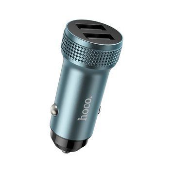 Автомобильное зарядное устройство HOCO Z49 Level dual port car charger Metal Gray 6931474795618 фото