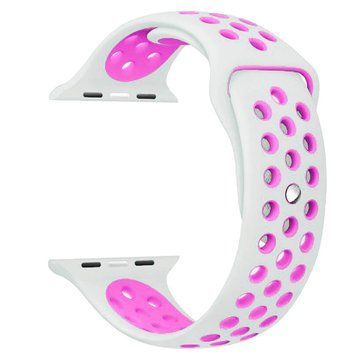 Силиконовый ремешок с перфорацией для Apple Watch 42/44/45/49 mm Бело-фиолетовый 212-00167 фото