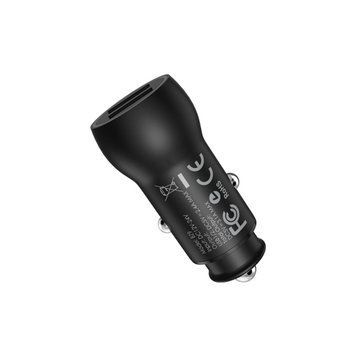 Автомобильное зарядное устройство BOROFONE BZ9 Wise route dual port car charger Black 656-00316 фото