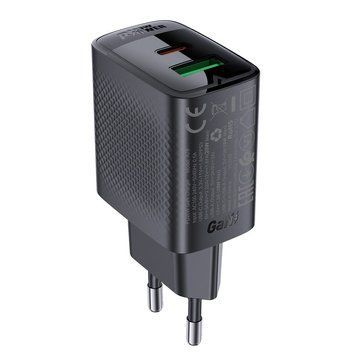 Сетевое зарядное устройство ACEFAST A78 PD20W GaN (USB-A+USB-C) charger Black 6974316283256 фото
