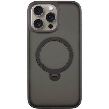 Чехол TPU+PC Metal Buttons with MagSafe Colorful HQ Ring для iPhone 15 Pro Max (6.7") Black 555-00635 фото