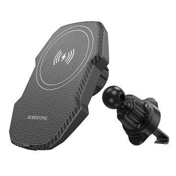 Тримач для мобiльного з БЗП BOROFONE BH215 Adelante magnetic wireless fast charging car holder(air outlet) 656-00531 фото