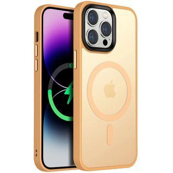 Чехол TPU+PC Metal Buttons with MagSafe Colorful для Apple iPhone 12 Pro / 12 (6.1") Orange 555-03103 фото